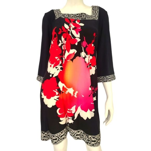 Sandra Darren Black Shift Dress size 10 - Picture 1 of 6